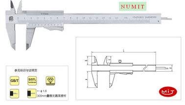 โมโนบล็อกเหล็ก Vernier Caliper 0-150 มิลลิเมตรด้วยนิ้วหัวแม่มือหนีบ
