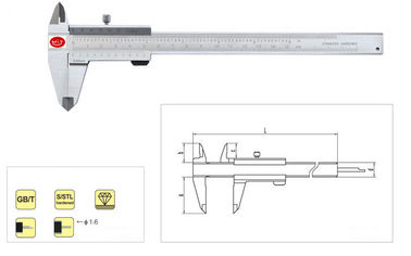 0 มม - 200 มมสี่วิธีสแตนเลส Caliper ด้วยเมตริกและนิ้วเครื่องชั่ง