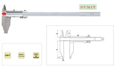 สแตนเลส Vernier Caliper ด้วยปลายปากการูปแบบและมาตรฐานขากรรไกร 0 มม - 500 มม